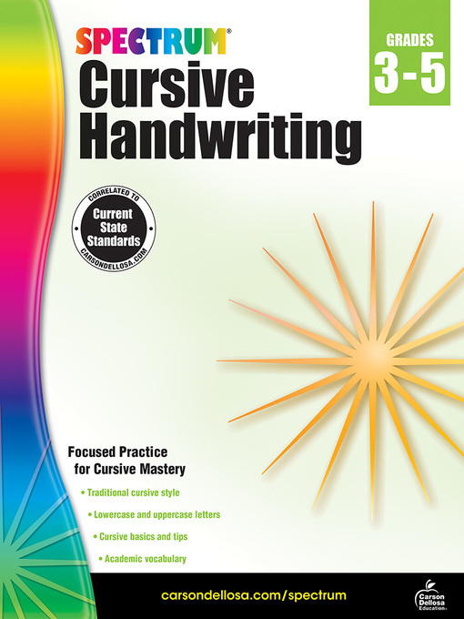 Title details for Spectrum Cursive Handwriting, Grades 3--5 by Spectrum - Available